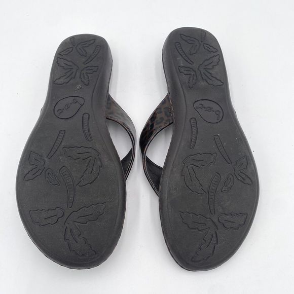 b.o.c. Born Concept Women's Cheetah Leopard Patent Leather Flip Flop Sandals 9 - Picture 7 of 9